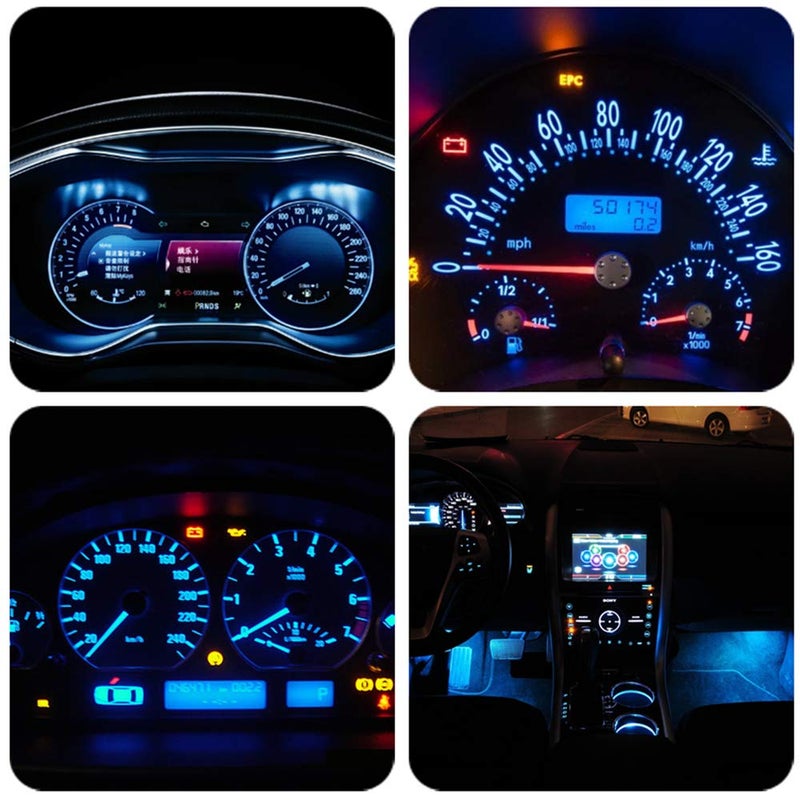 WLJH 10 Pack Ice Blue Canbus T5 Led Bulb 2721 37 74 Wedge Lamp PC74 Twist Sockets Dash Dashboard Lights Instrument Panel Cluster Leds Replacement - Image 4